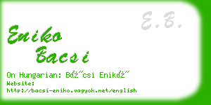 eniko bacsi business card